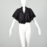 1890s-1900 Black Crochet Cape
