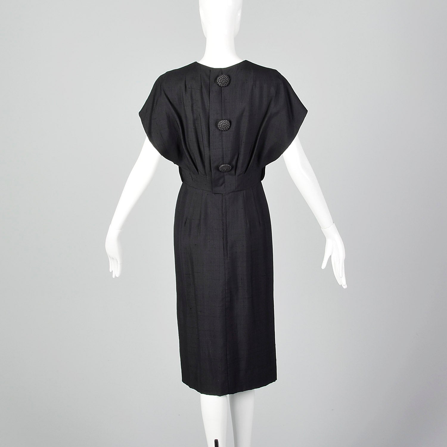 1960s Little Black Dress with Large Back Buttons