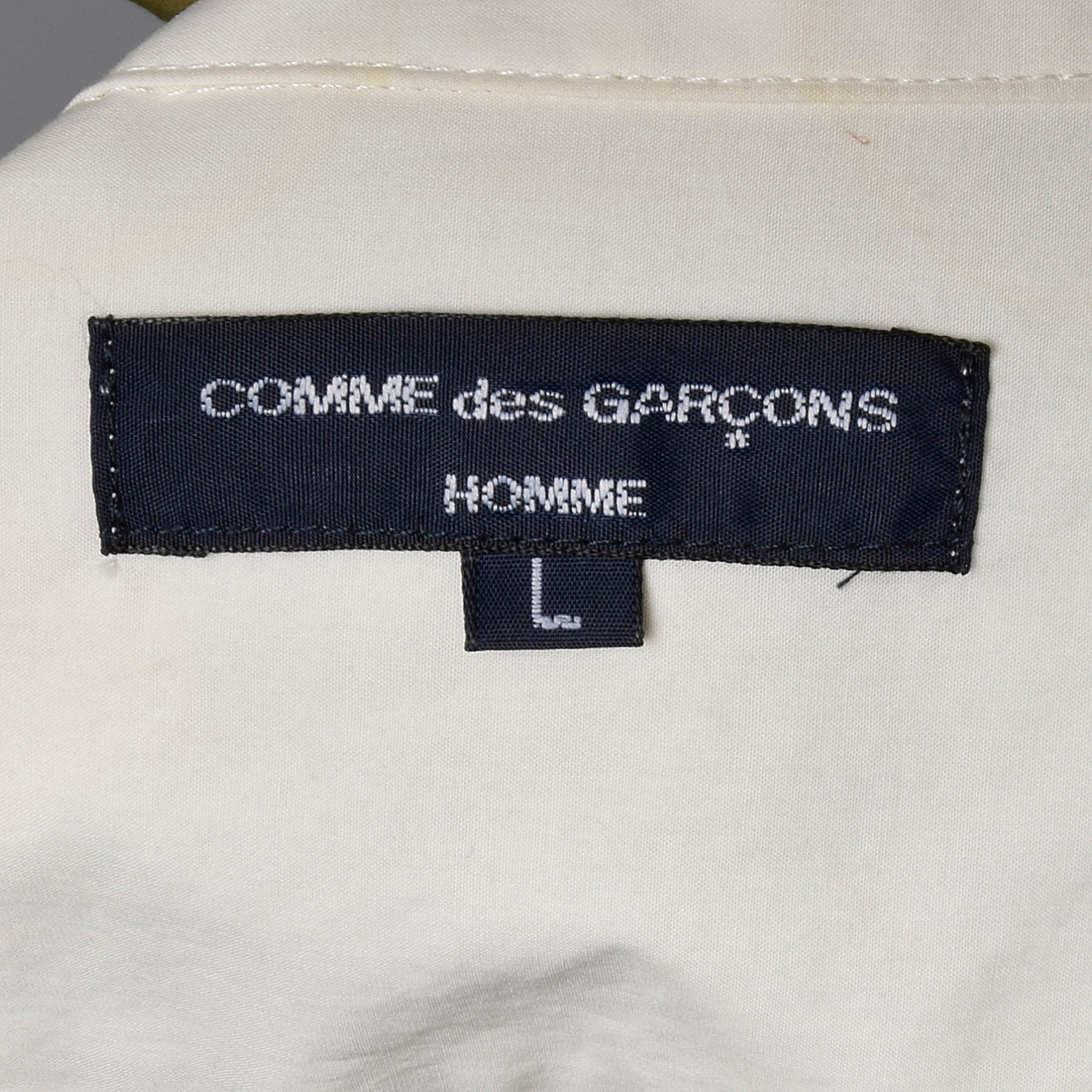 2000s Comme des Garcons Two Tone Green and White Button Down Shirt