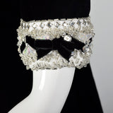 1960s Black Velvet Dress with Beaded Trim