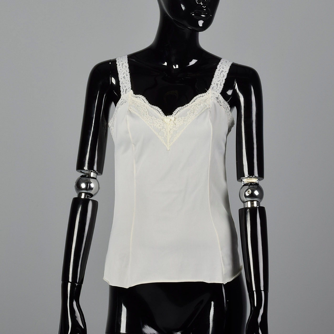 1970s Off White Camisole with Lace Trim