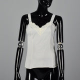 1970s Off White Camisole with Lace Trim