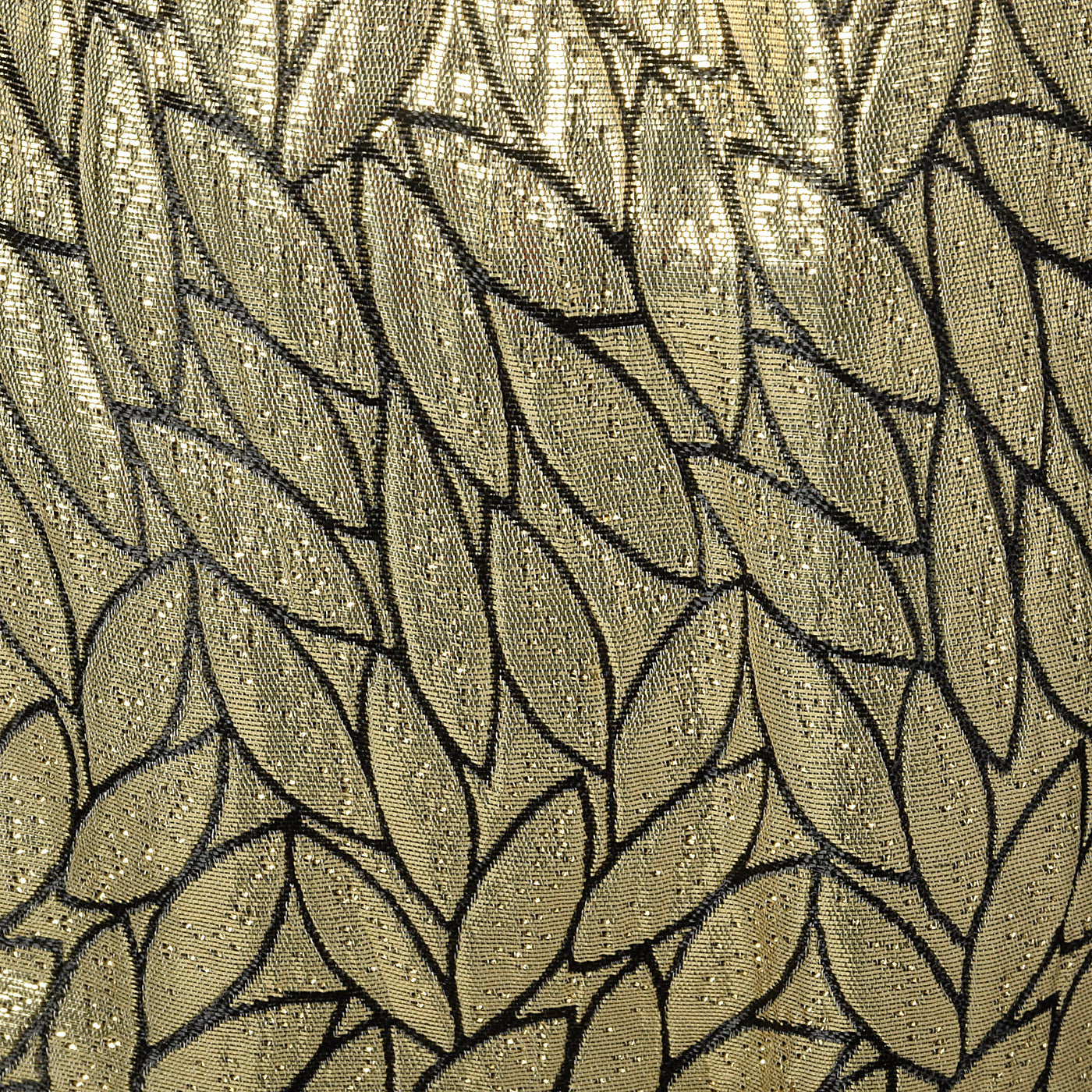 1960s Metallic Gold Dress with Leaf Style Pattern