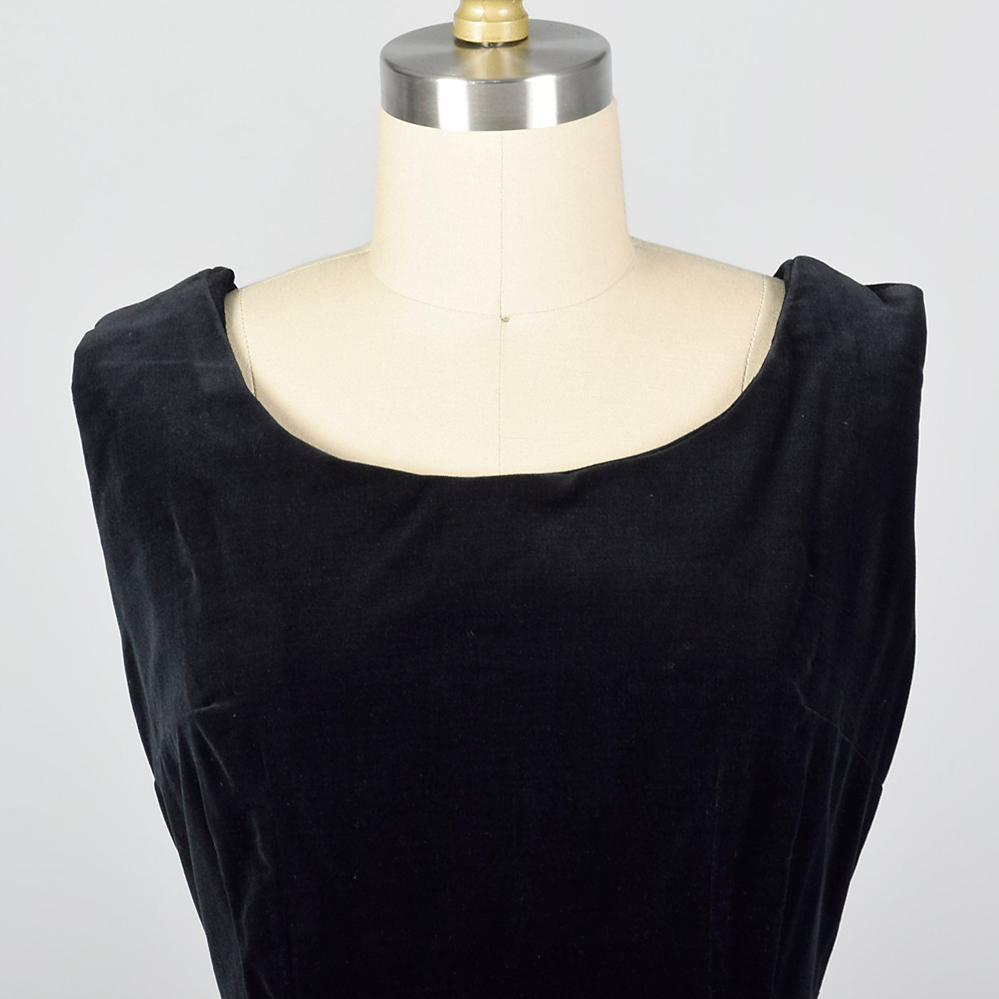 1950s Black Velvet Jumper Dress