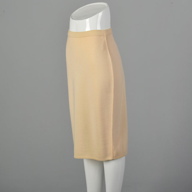 Salvatore Ferragamo 1990s Cream Knit Skirt