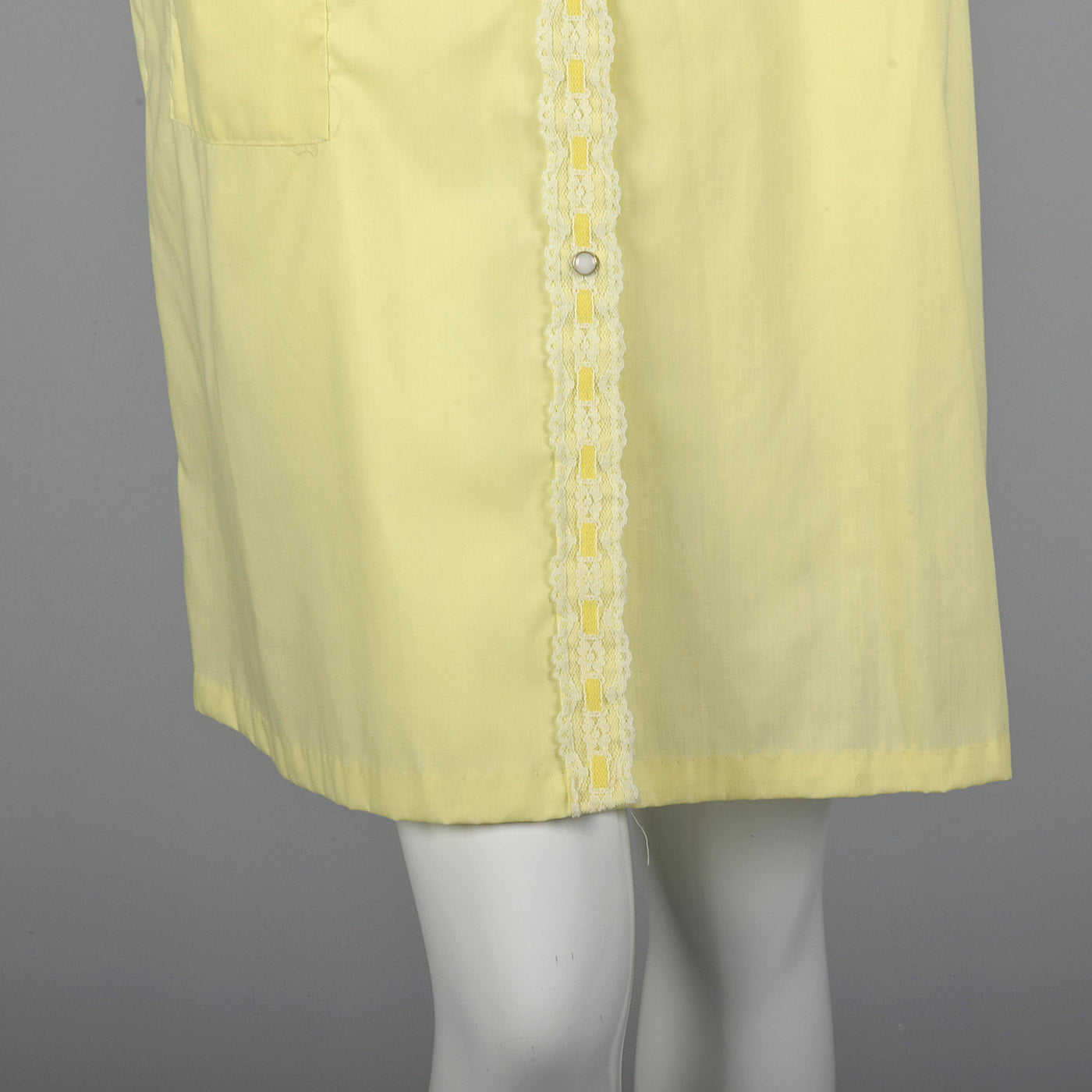 1960s Yellow House Dress with Snap Front
