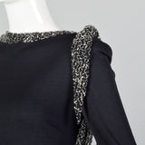 1970s Bob Mackie Black Dress with Low Cut Beaded Back