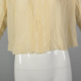 XXS 1910s Ivory Silk Shirtwaist Blouse