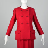 1960s Raspberry Wool Skirt Suit