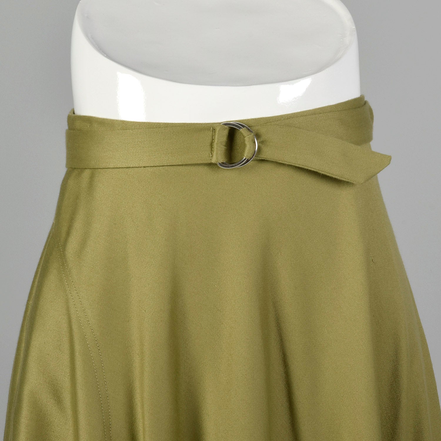Ellen Tracy 1970s Green Wrap Skirt