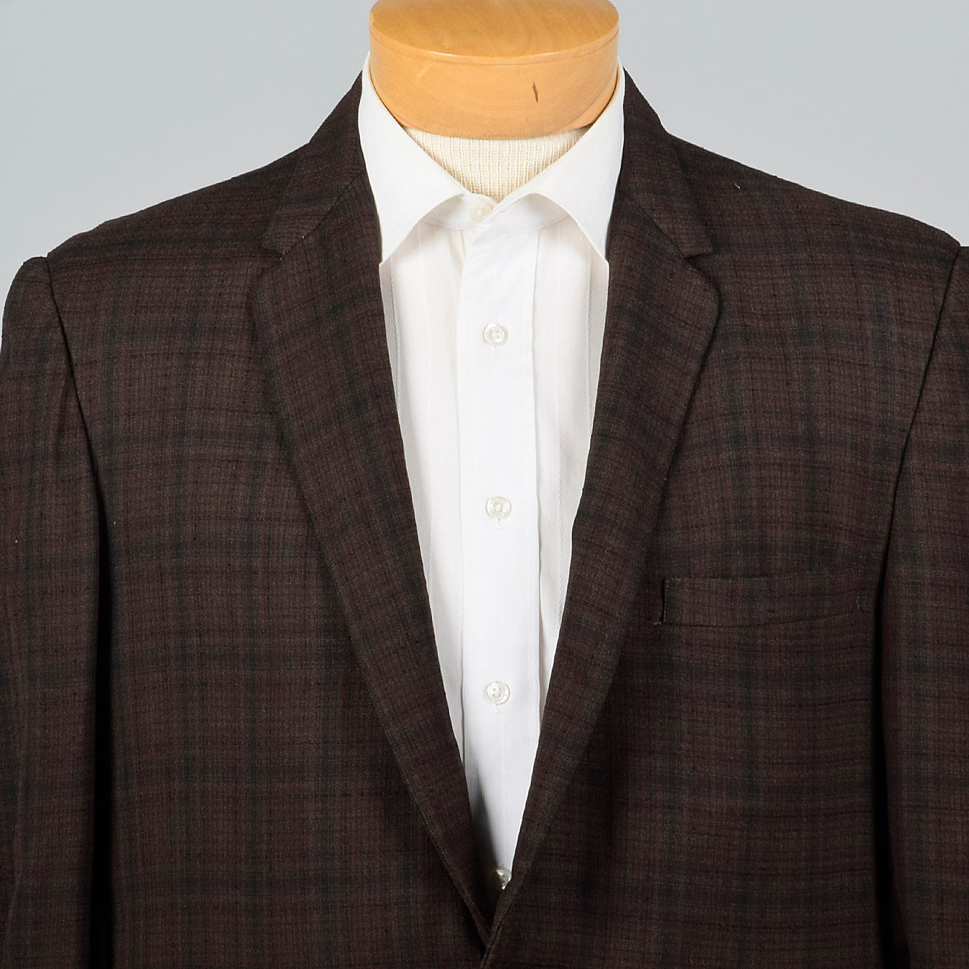 1950s Mens Lightweight Summer Jacket in Brown Plaid