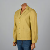 1950s Mens Gold and Cream Textured Check Jacket