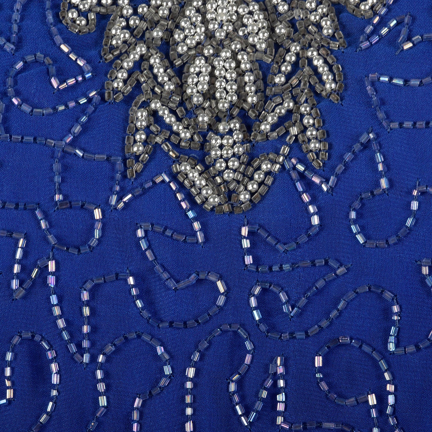 1990s Beaded Blue Blouse