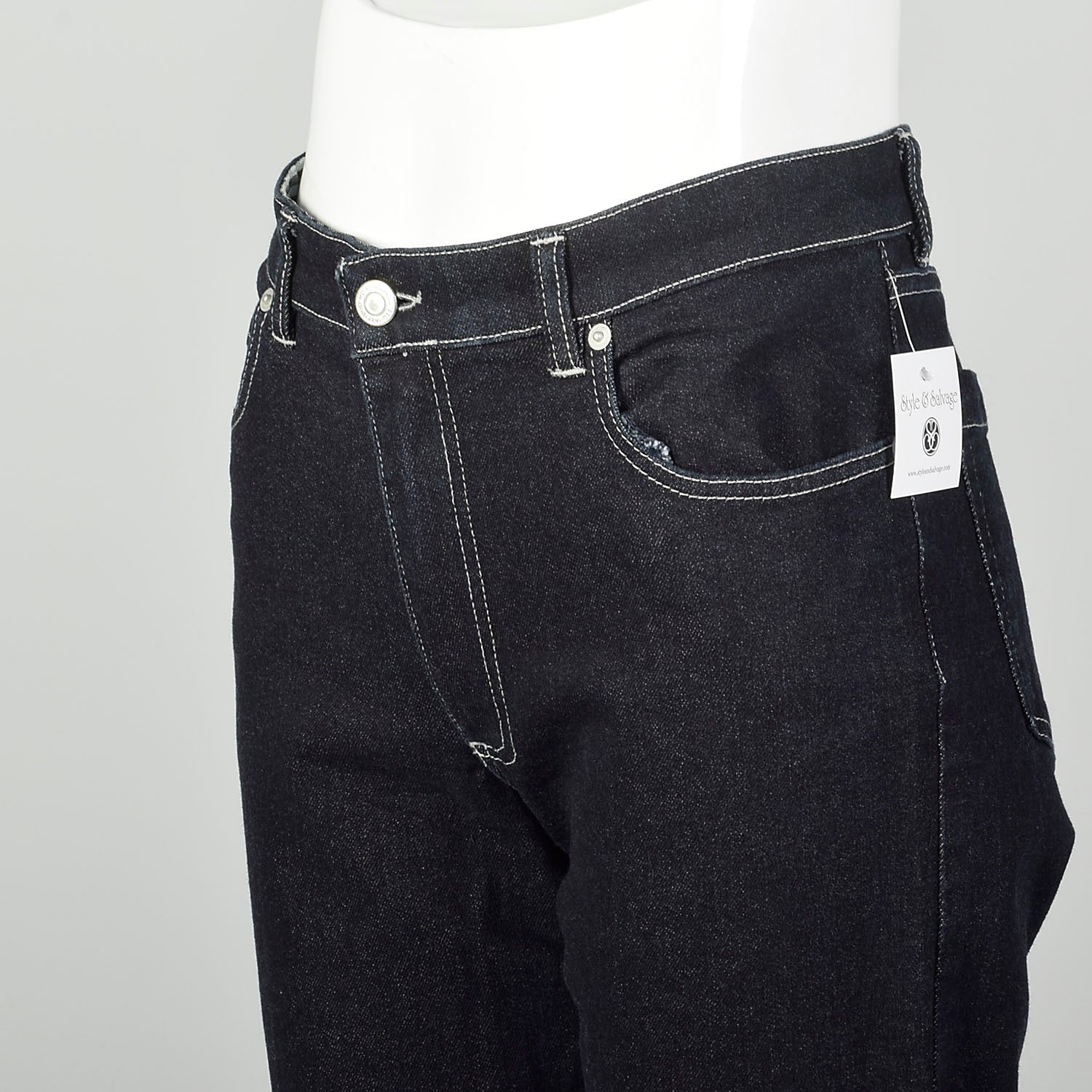 Medium Burberry Jeans Dark Wash Straight Leg Plaid Cuffs