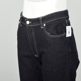 Medium Burberry Jeans Dark Wash Straight Leg Plaid Cuffs