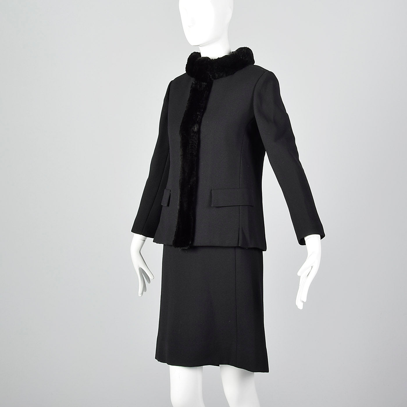 1960s Black Dress and Jacket Set