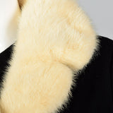 1960s Wool Shift Dress with Mink Fur Lapel Jacket