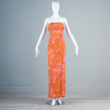 1950s Silk Chiffon Hawaiian Gown