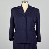 XXL 1950s Navy Gabardine Skirt Suit