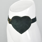 1990s Sonia Rykiel Green Suede Heart Belt