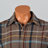 1960s Mens Pendleton Brown Plaid Shirt