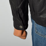 Large Remy 1990s Black Leather Bomber Jacket