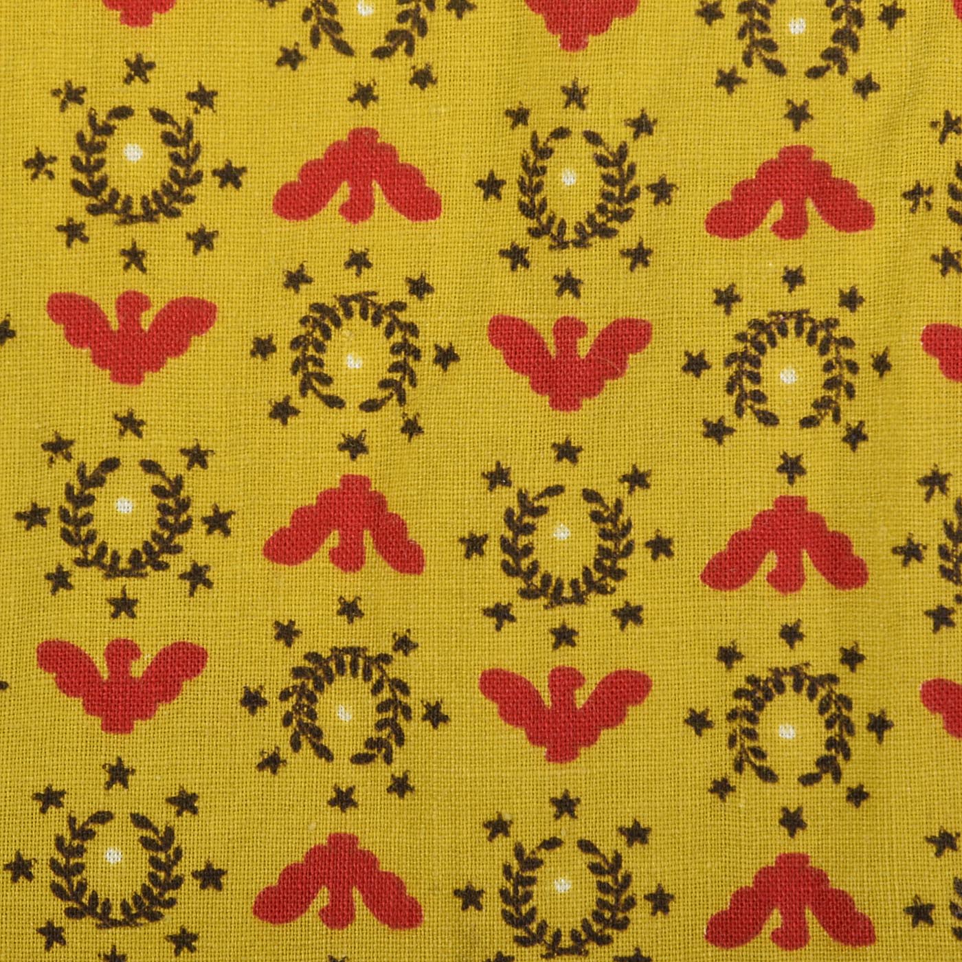 1950s Gold Novelty Print Cotton Day Dress with Eagles and Laurel Crests
