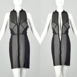 2010s Medium Nicole Miller Artelier Dress Structural Zip Front BodyCon
