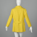 1960s Anne Klein Mod Yellow Trench Coat