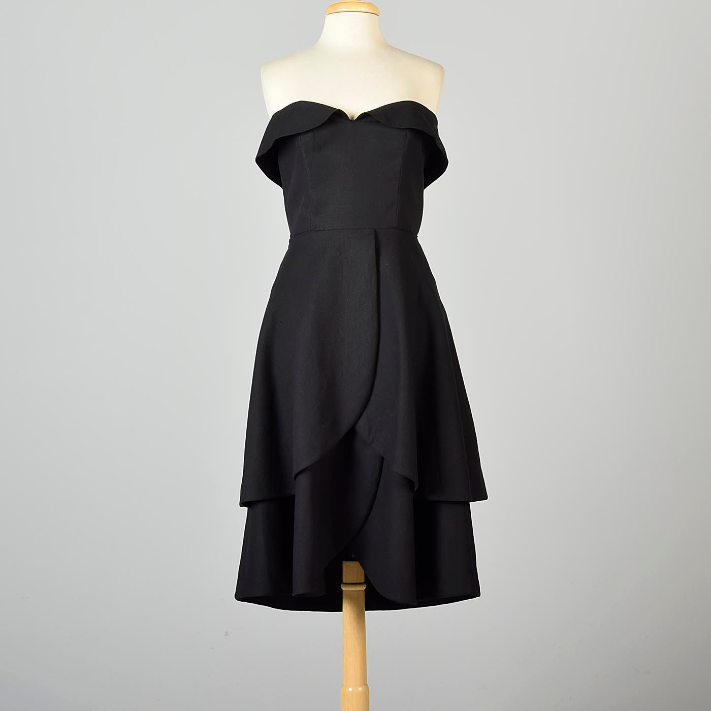 1950s Pauline Trigere Strapless Little Black Dress with