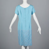 1960s Baby Blue Two Piece Set with Lace Trim