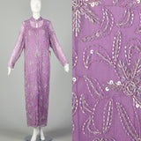 XXL Lavender Silk Beaded Dress Evening Topper Formal Jacket Set