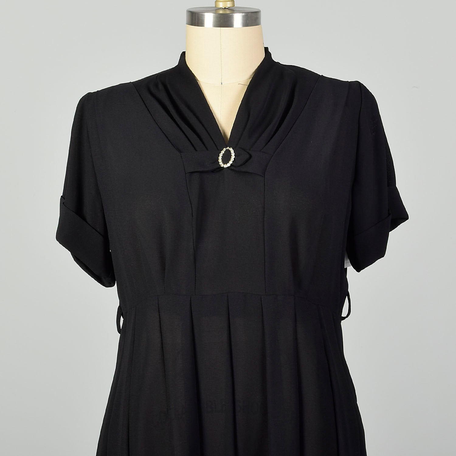 3XL 1950s Little Black Dress Short Sleeve Plus Size Sheer Volup LBD