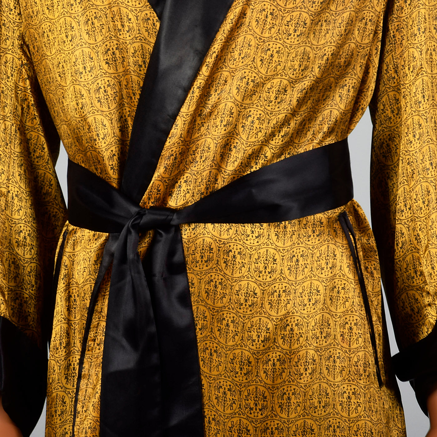 1950s Mens Gold Robe with Black Trim