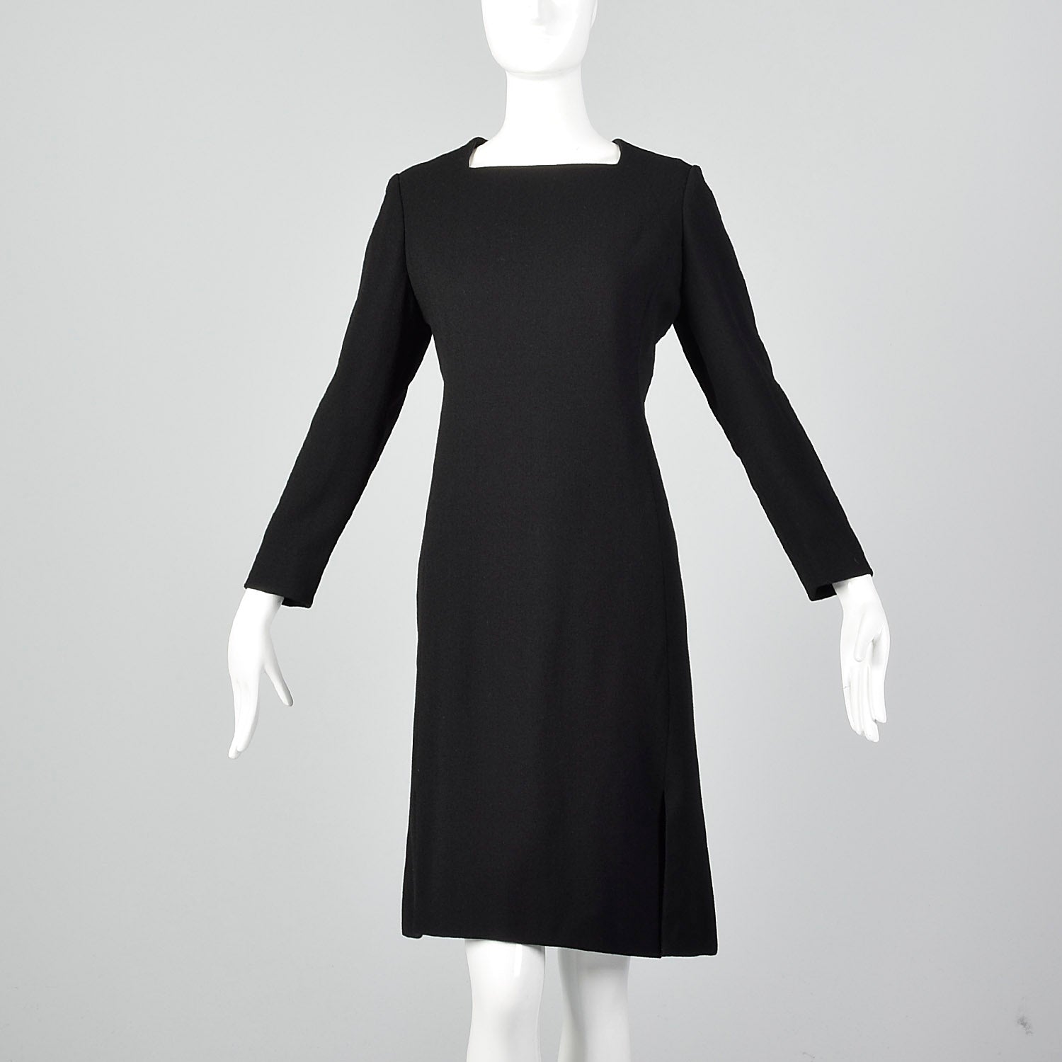 1960s Adele Simpson Black Dress with Great Neckline