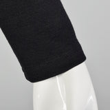 Small 1980s Gianni Versace Black Jersey Knit Top with Long Sleeves