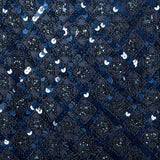 1990s Oleg Cassini Blue Beaded Cocktail Dress