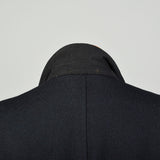 1960s Large Richman Brothers Black Lightweight Wool Outerwear Winter Overcoat