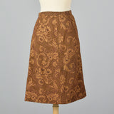 1950s Brown Lace Overlay Skirt Suit