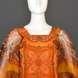 1960s Saks Fifth Avenue Silk Micro Mini Dress with Angel Sleeves