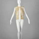 1960s Cream Sequined Sweater Vest