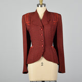 Medium 1940s Red and Black Check Jacket