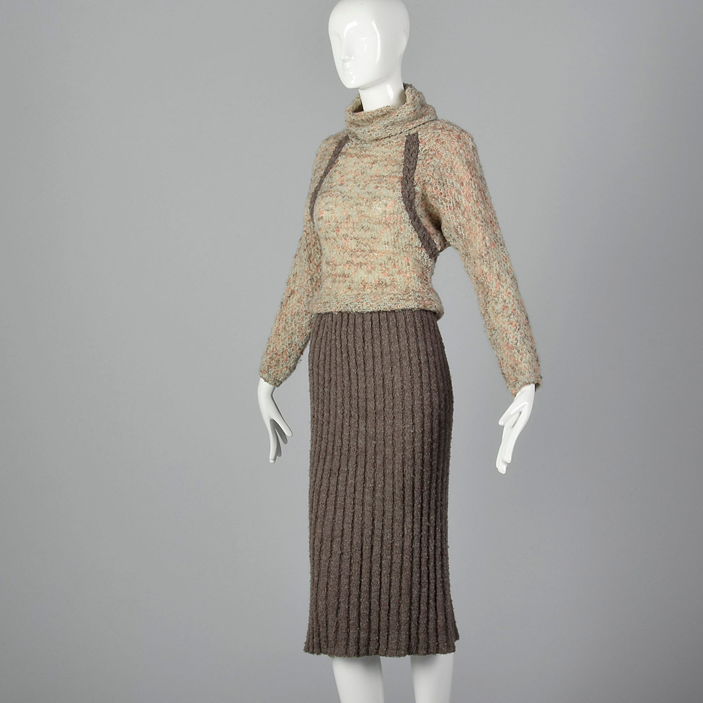 1970s Knit Dress with Cowl Neck