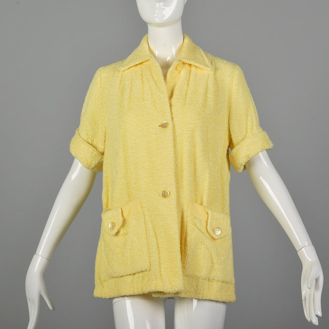 XS 1950s Terry Cloth Beach Shirt