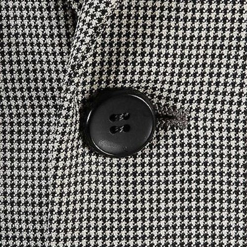 1960s Men's Mod Two Piece Suit in Black &  White Houndstooth with Red Lining