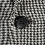 1960s Men's Mod Two Piece Suit in Black &  White Houndstooth with Red Lining