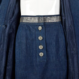 1980s Galanos Denim Set with Rhinestone Detail