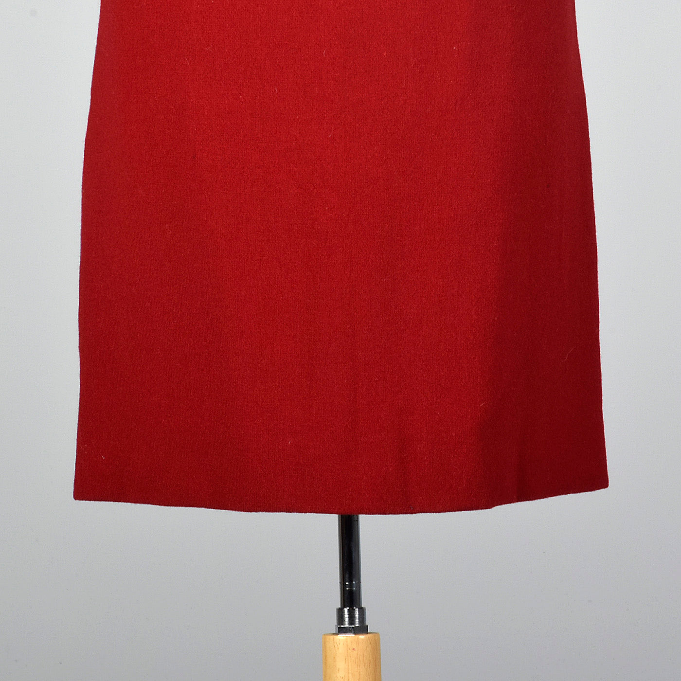 1950s Red Wool Dress with Satin Collar