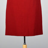 1950s Red Wool Dress with Satin Collar