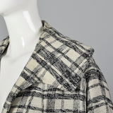 1960s Plaid Clutch Coat with Matching Skirt